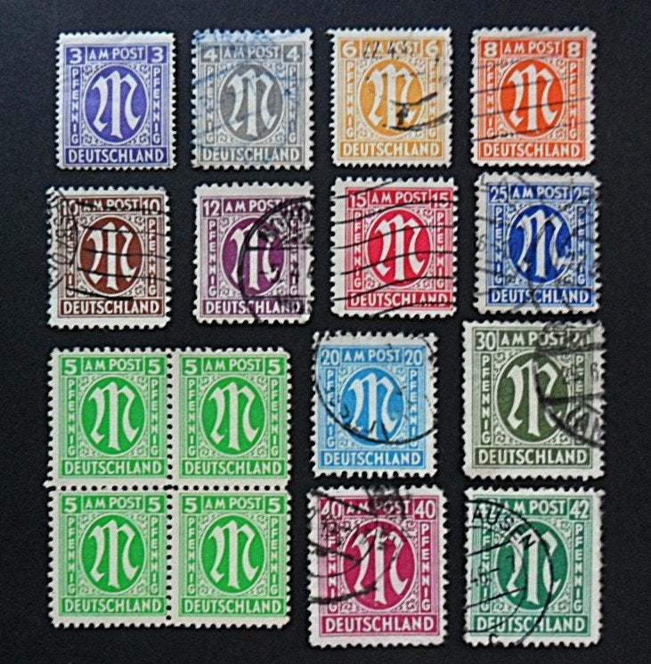 AM Post Geallieerde Bezetting - Bi Zone - kavel uit 1945, Ophalen of Verzenden, Duitse Keizerrijk, Gestempeld