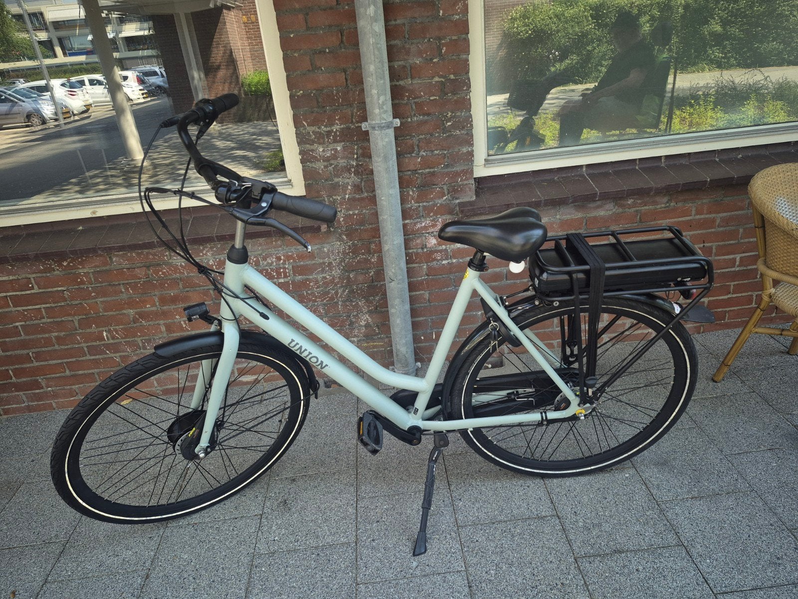 Union E-Curb elektrische stadsfiets in een lichtgroene kleur, Fietsen en Brommers, Elektrische fietsen, Ophalen of Verzenden, Zo goed als nieuw