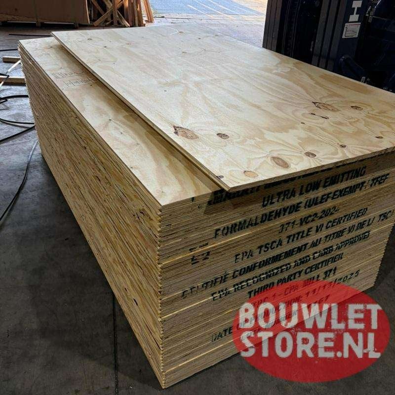 Underlayment 18 mm platen | Elliottis Pine constructief, Doe-het-zelf en Verbouw, Platen en Panelen, Niet ingevuld, Minder dan 20 mm