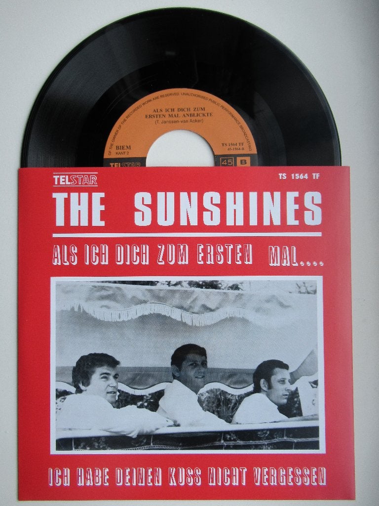 THE SUNSHINES # ALS ICH DICH ZUM ERSTEN MAL/ ICH HABE DEINEN, 7 inch, Ophalen of Verzenden, Fotohoes, Levenslied of Smartlap