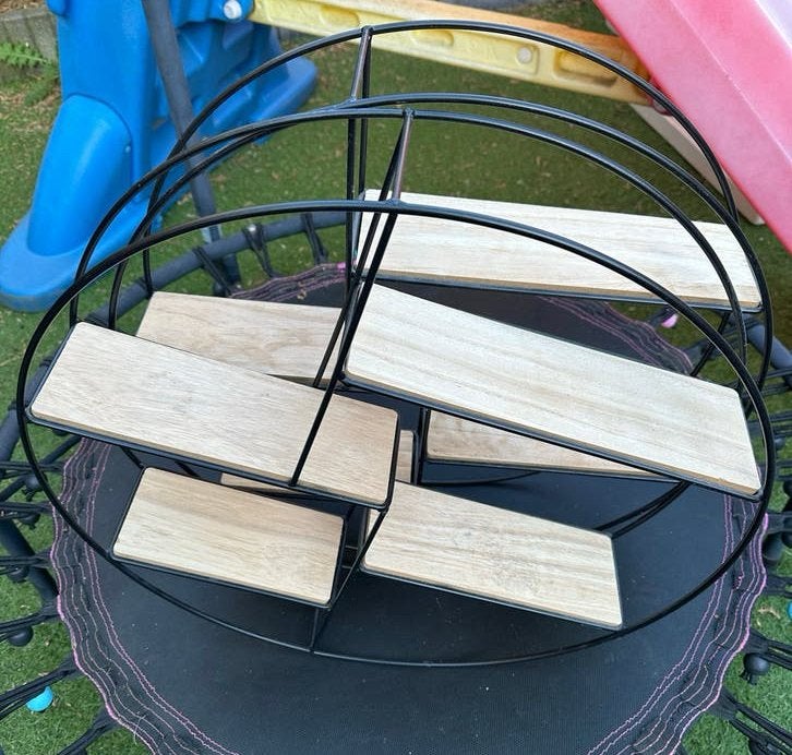 Vicco Fyrk Plank Rond Wandrek 55x55cm Antiek Hout, Ophalen, Zo goed als nieuw