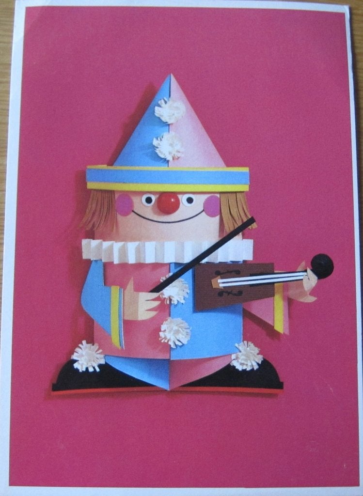 Voor het kind - clown met viool - nieuw - 1976, Verzenden, 1960 tot 1980, Ongelopen, Overige thema's