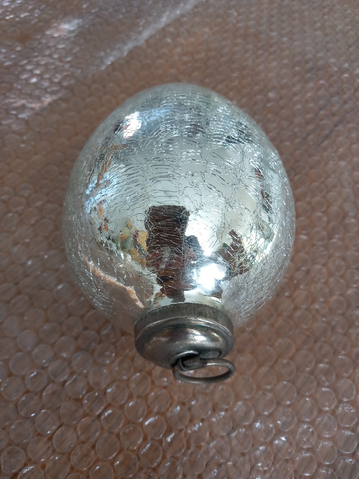 Luxe glazen zilveren crackelee kerstballen/heksenb, Ophalen of Verzenden, Zo goed als nieuw