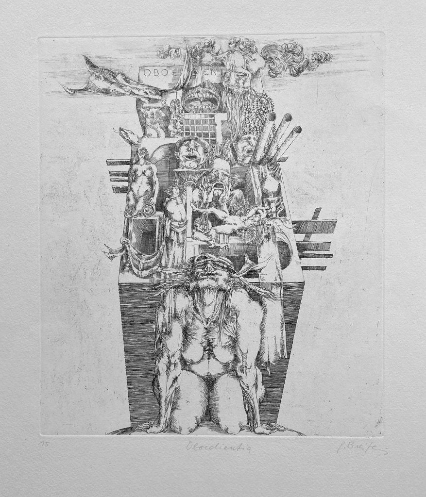 Ets Gerhard Breitling - Oboedientig, Genummerd, Verzenden, Ets