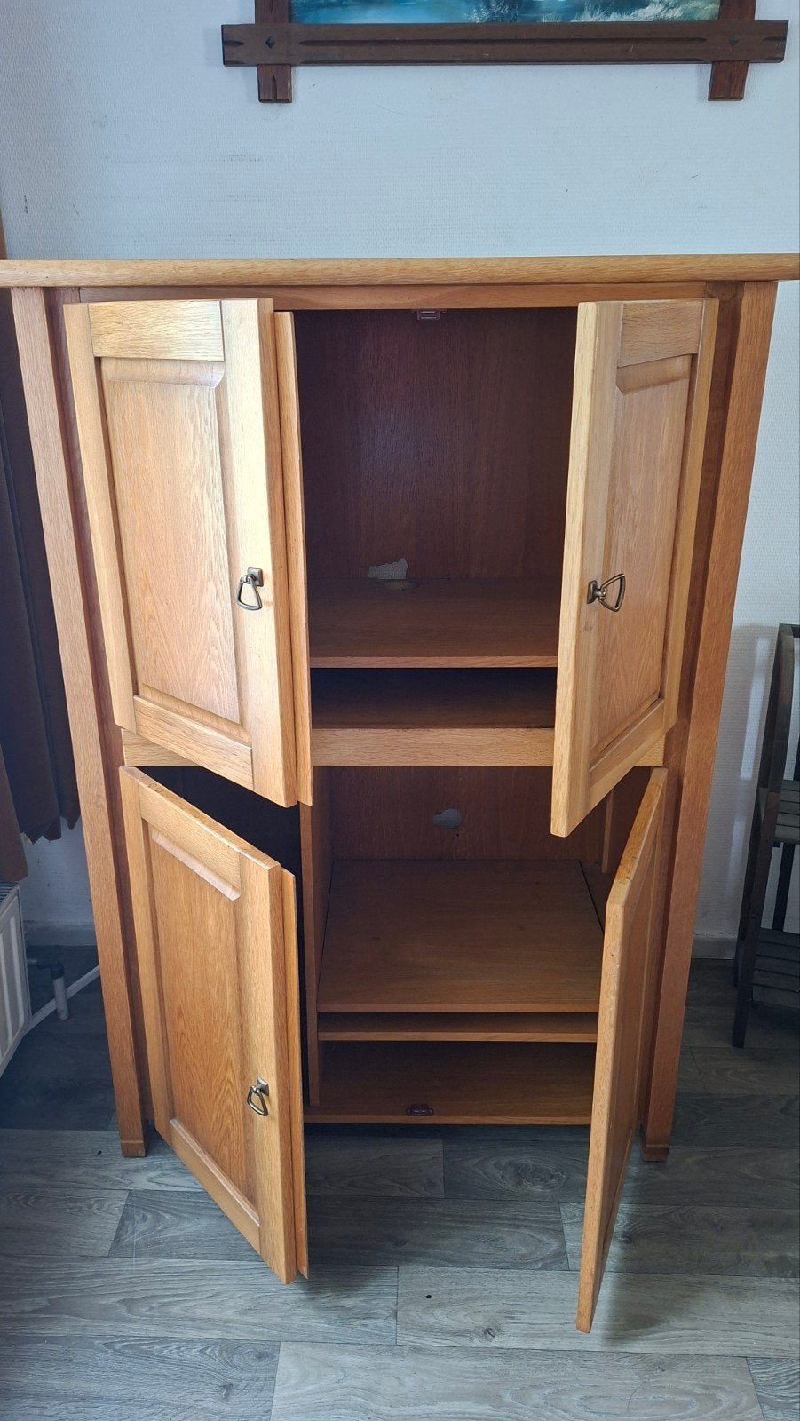 Massief eiken computerkast / bureaukast, Gebruikt, 70 tot 120 cm, Ophalen of Verzenden, Klassiek, Landelijk