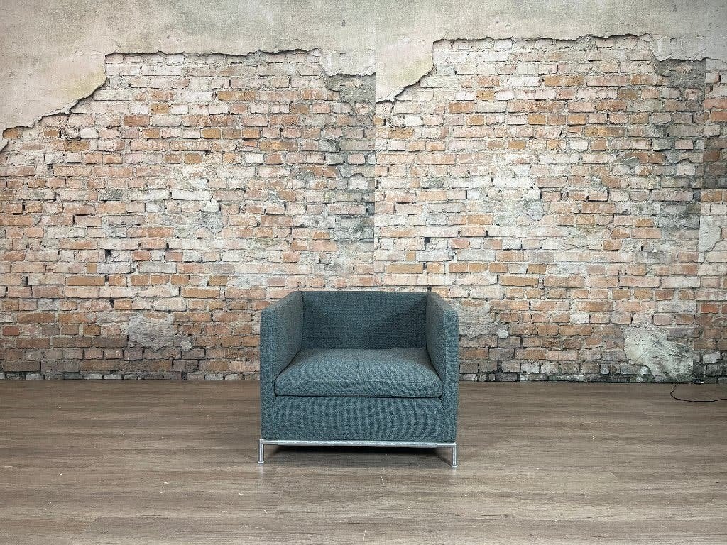 B&B Italia George fauteuil - grijs/groen | Antonio Citterio, Huis en Inrichting, Ophalen, Design, 75 tot 100 cm, Zo goed als nieuw