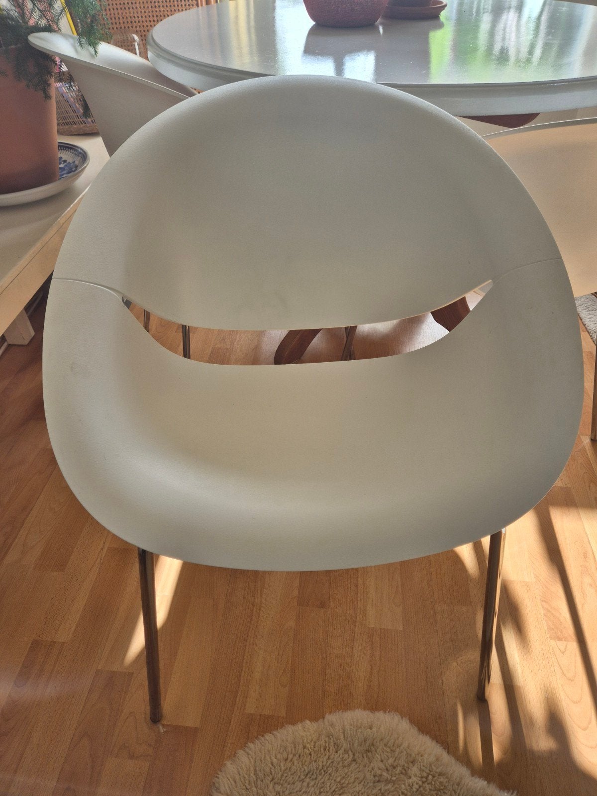 Moderne buisframe stoelen - Set van 4, Ophalen, Kunststof, Wit, Zo goed als nieuw