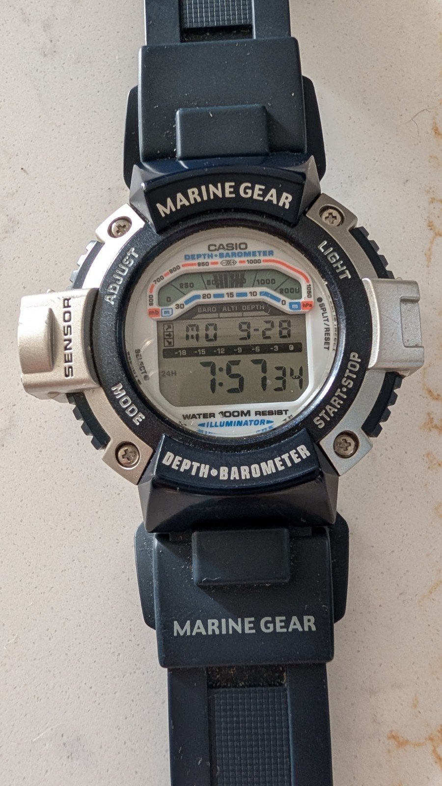 casio marine duik horloge, Ophalen of Verzenden, Staal, Overige merken, 1960 of later