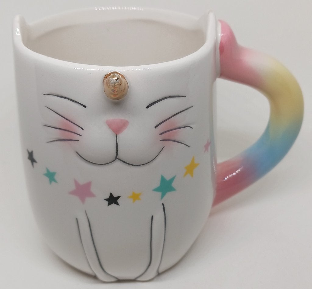 Eenhoorn kat regenboog beker, Overige typen, Ophalen of Verzenden, Zo goed als nieuw, Overige stijlen
