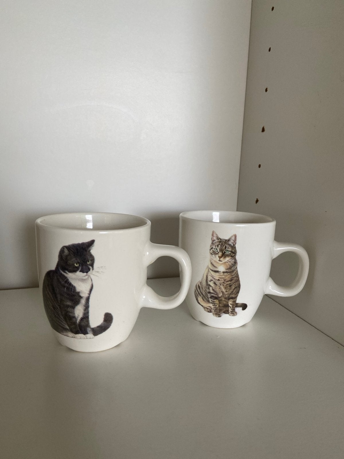 2 Francien kattenmokken - Katten mok - Kat - Senseo, Gebruikt, Keramiek, Ophalen of Verzenden, Overige stijlen