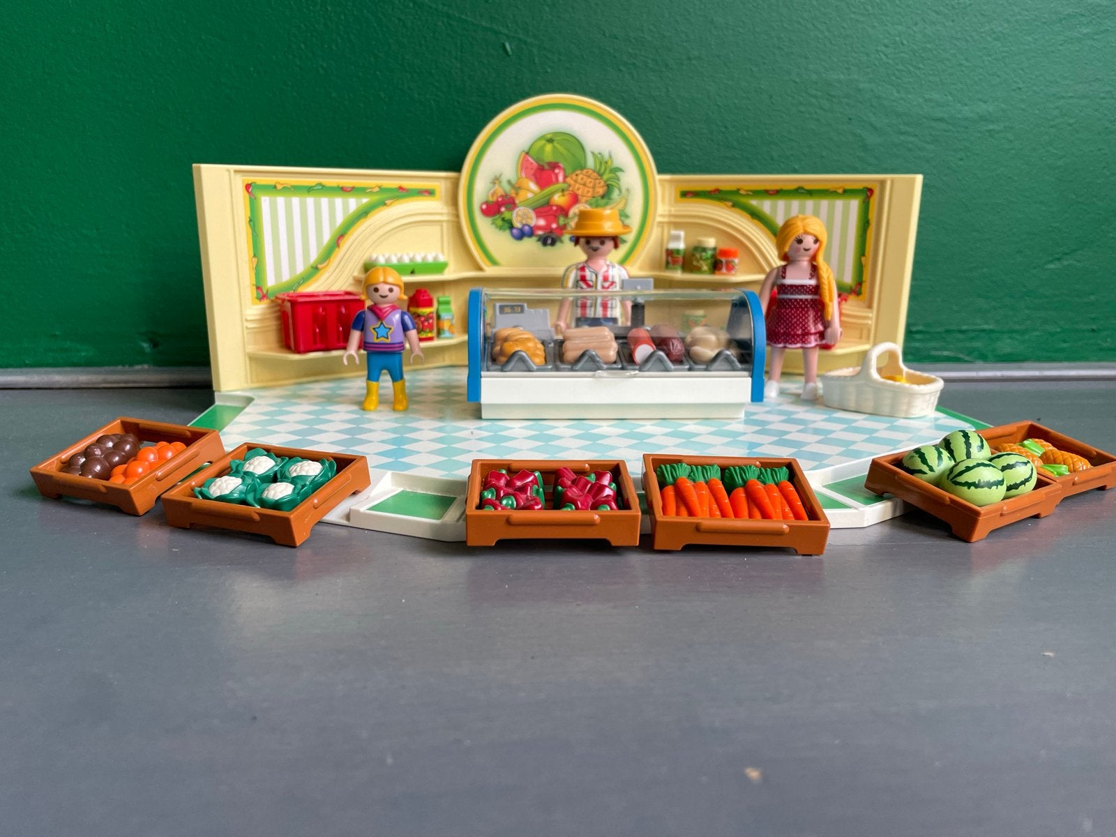 Playmobil Winkeltje met Groenten, Fruit en Vleeswaren, Gebruikt, Gebouw, Complete set, Ophalen of Verzenden