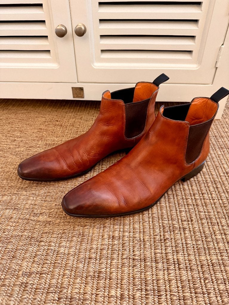 Santoni Chelsea Boots cognac/bruin maat 46 (11), Kleding | Heren, Bruin, Boots, Ophalen of Verzenden, Santoni