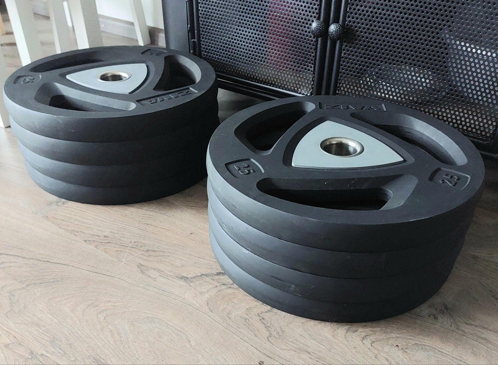25 kg ZIVA olympische halterschijven €2,20 50mm als nieuw!, Ophalen, Zo goed als nieuw, Benen, Halterschijven