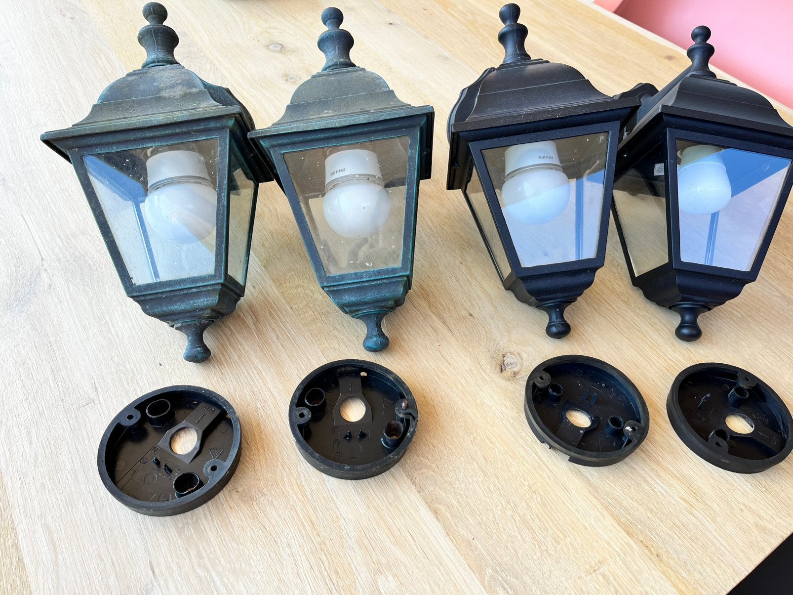 Wandlampen buiten - set van 4, Tuin en Terras, Ophalen, Gebruikt, Minder dan 50 watt, Wandlamp
