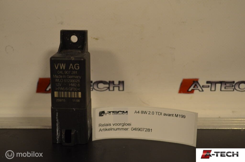 Gloeirelais Audi A4 B9 2.0 TDI ('15-'18) 04l907281 M199, Gebruikt, Volkswagen, Ophalen of Verzenden, Volkswagen