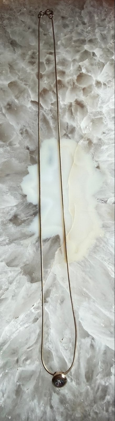 8 Karaat Gouden ketting met hanger en diamantje - 44cm, Ophalen of Verzenden, Gebruikt, Goud, Met edelsteen