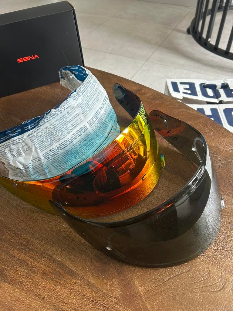 Shoei GT Air 2 vizieren smoke en oranje, Motoren, Kleding | Motorhelmen, Ophalen of Verzenden, Tweedehands, Integraalhelm, Shoei