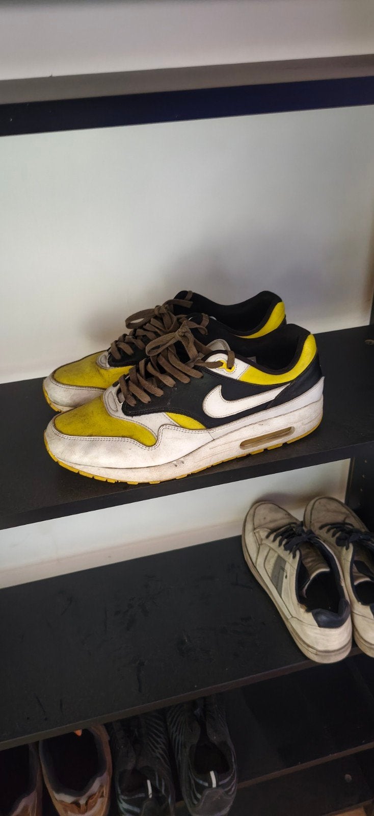 Custom Nike Air 1 Zwart/Geel maat 46, Zwart, Nike, Ophalen of Verzenden, Sneakers of Gympen