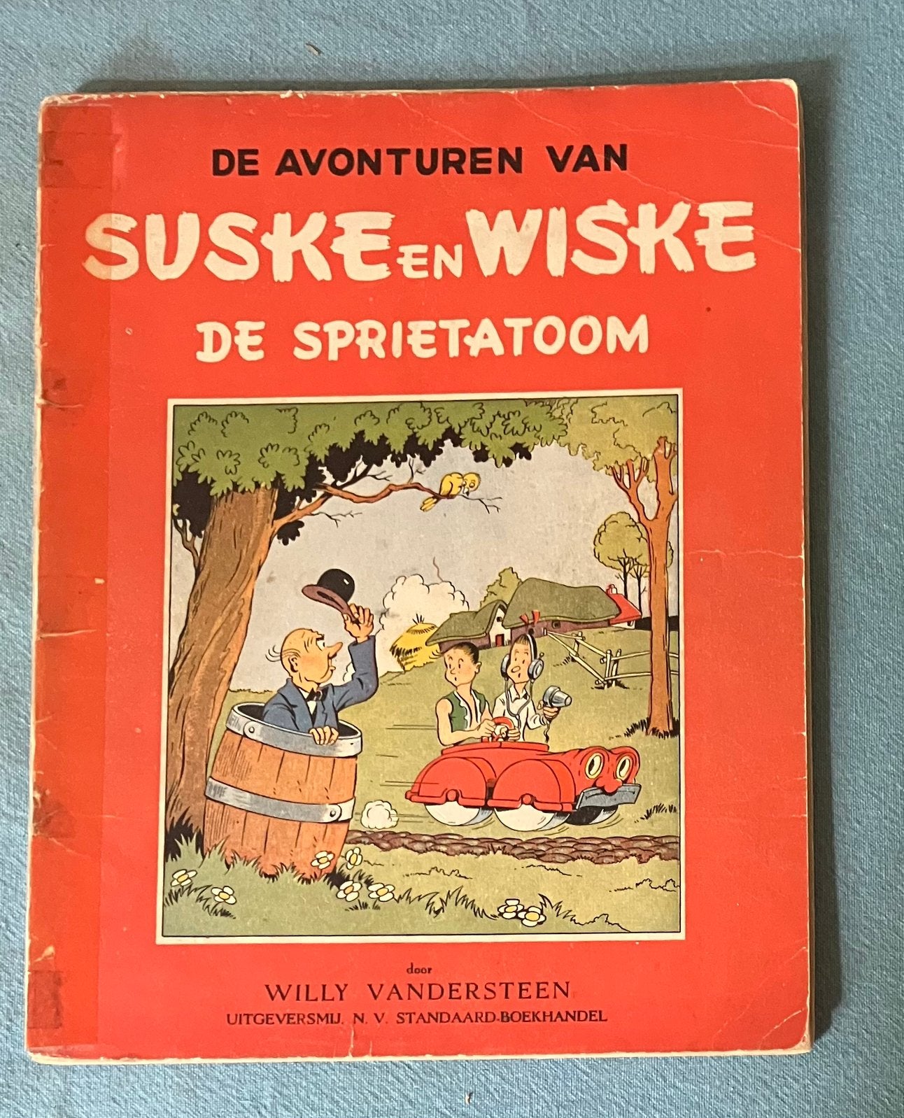 Suske en Wiske - De sprietatoom - 1951 - Ongekleurd, Boeken, Stripboeken, Gelezen, Willy van der steen, Verzenden, Eén stripboek