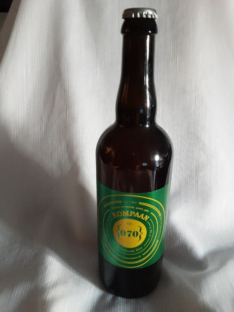 KOMPAAN bier fles, groene logo, Verzamelen, Biermerken, Ophalen of Verzenden, Nieuw, Flesje(s), Overige merken