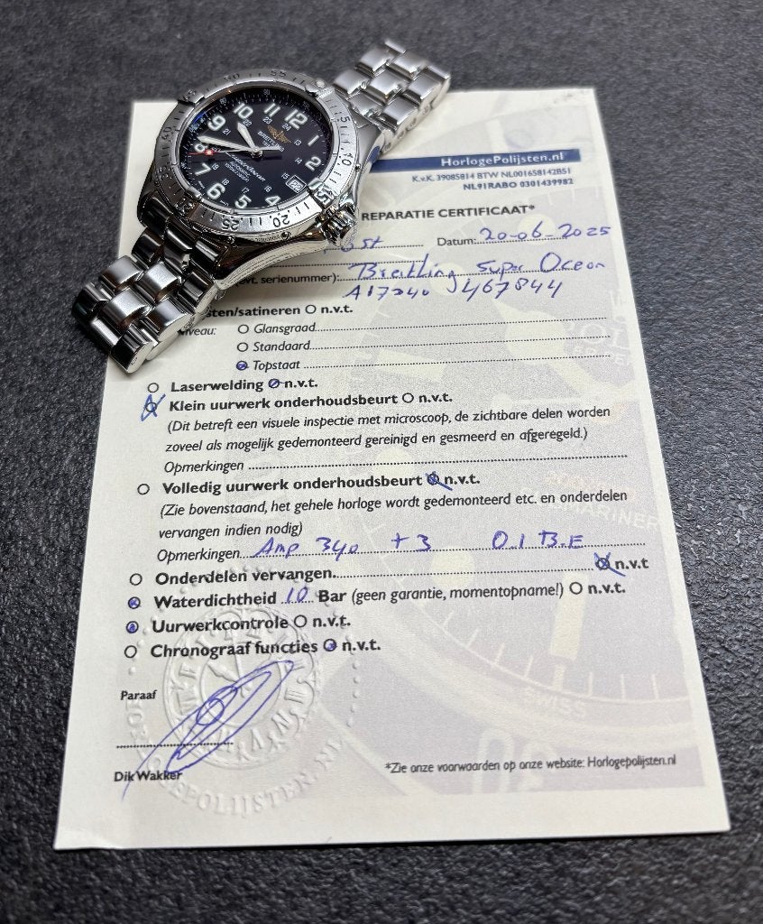Breitling Superocean A17340 horloge 42mm heren nieuwstaat, Staal, Breitling, Polshorloge, Ophalen of Verzenden