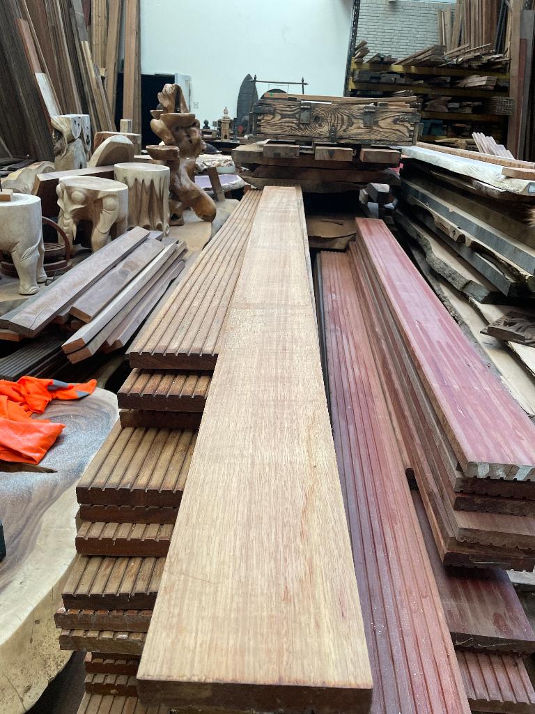 Restpartijen vlonder teak goedkoop hardhout, Ophalen, Nieuw, Hout