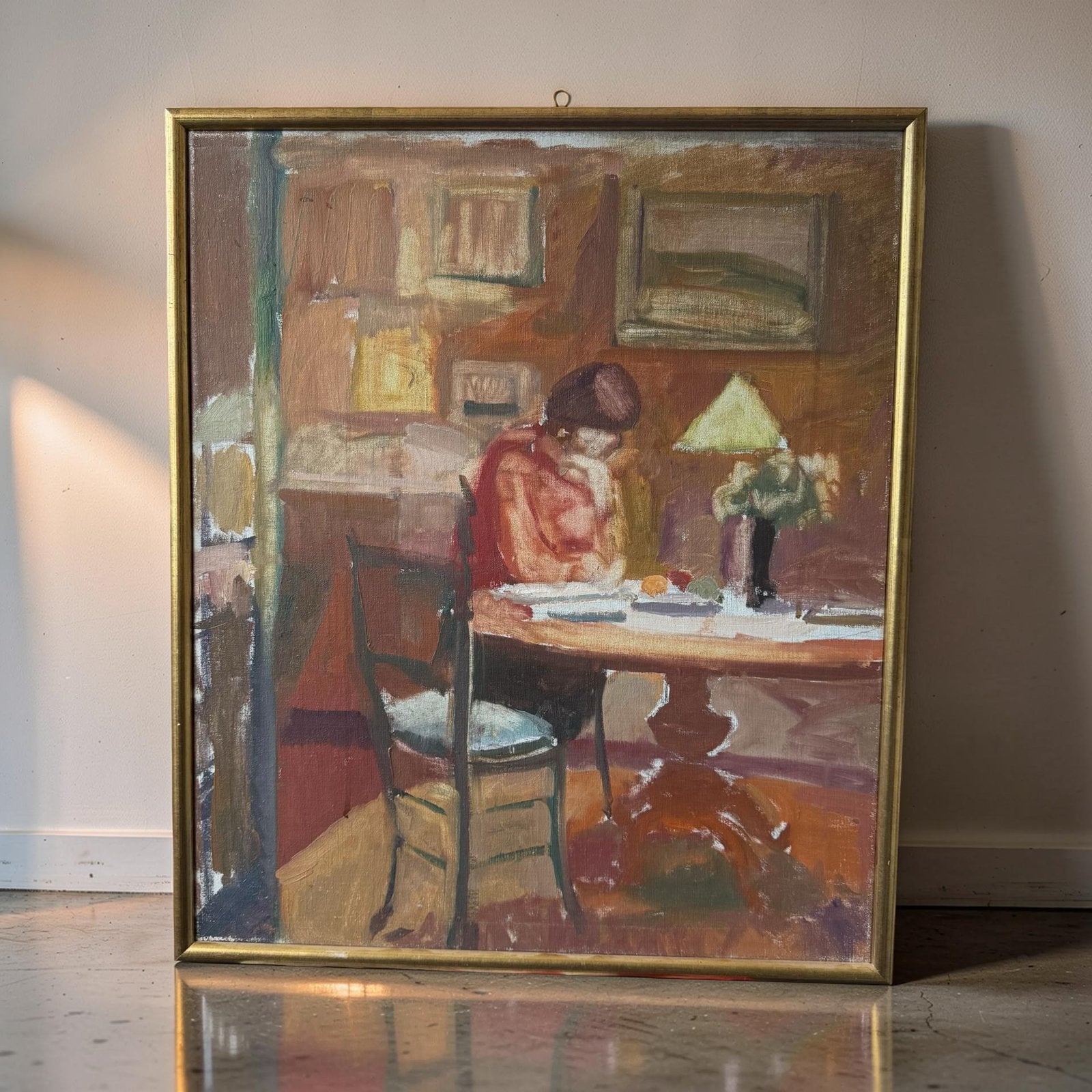 Gerard de Wit (attr). Schilderij van lezende dame aan tafel, Antiek en Kunst, Kunst | Schilderijen | Klassiek, Ophalen