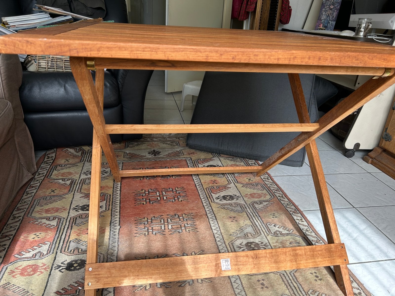 Intratuin tuintafel teakhout 90x90cm, Ophalen, Zo goed als nieuw, Rechthoekig, Teakhout