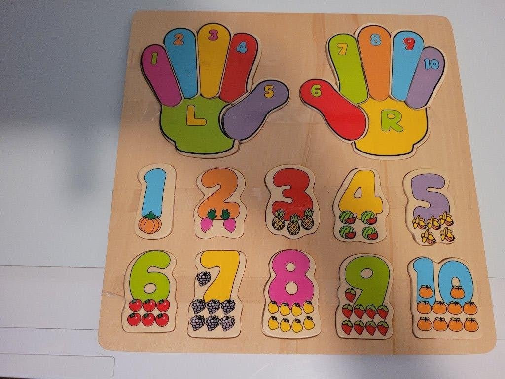 Puzzel Tel Vinger. Hout. Nieuw, 10 tot 50 stukjes, Nieuw, Ophalen of Verzenden, Van hout