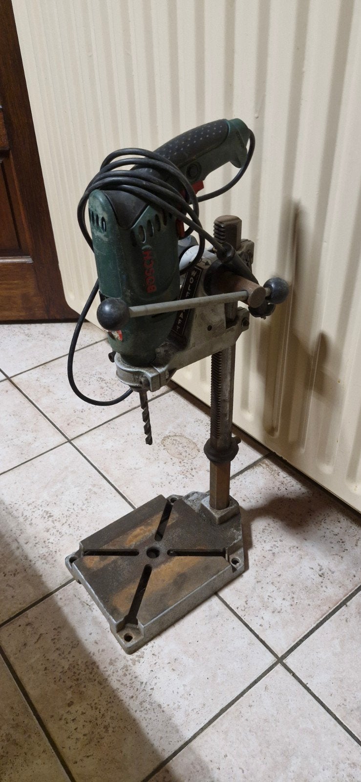 boorkolom met boor machine, Boormachine, Gebruikt, Ophalen of Verzenden, Klopboormechanisme