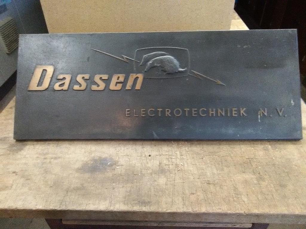bedrijfsnaambord. Dassen elektrotechniek n.v. Stein, Ophalen of Verzenden, Zo goed als nieuw, Reclamebord