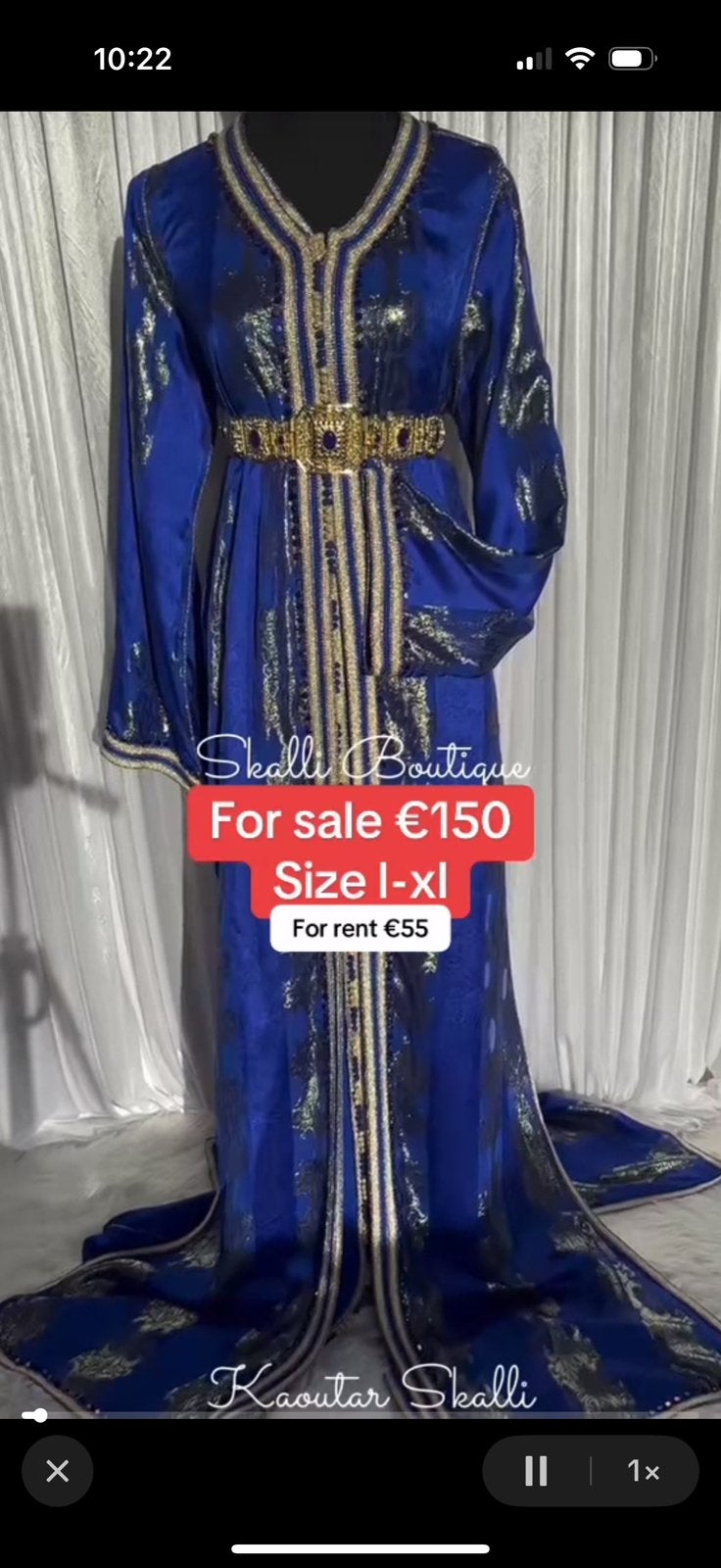 Takshita blauw l/xl jawhara, Overige typen, Blauw, Maat 46/48 (XL) of groter, Ophalen of Verzenden
