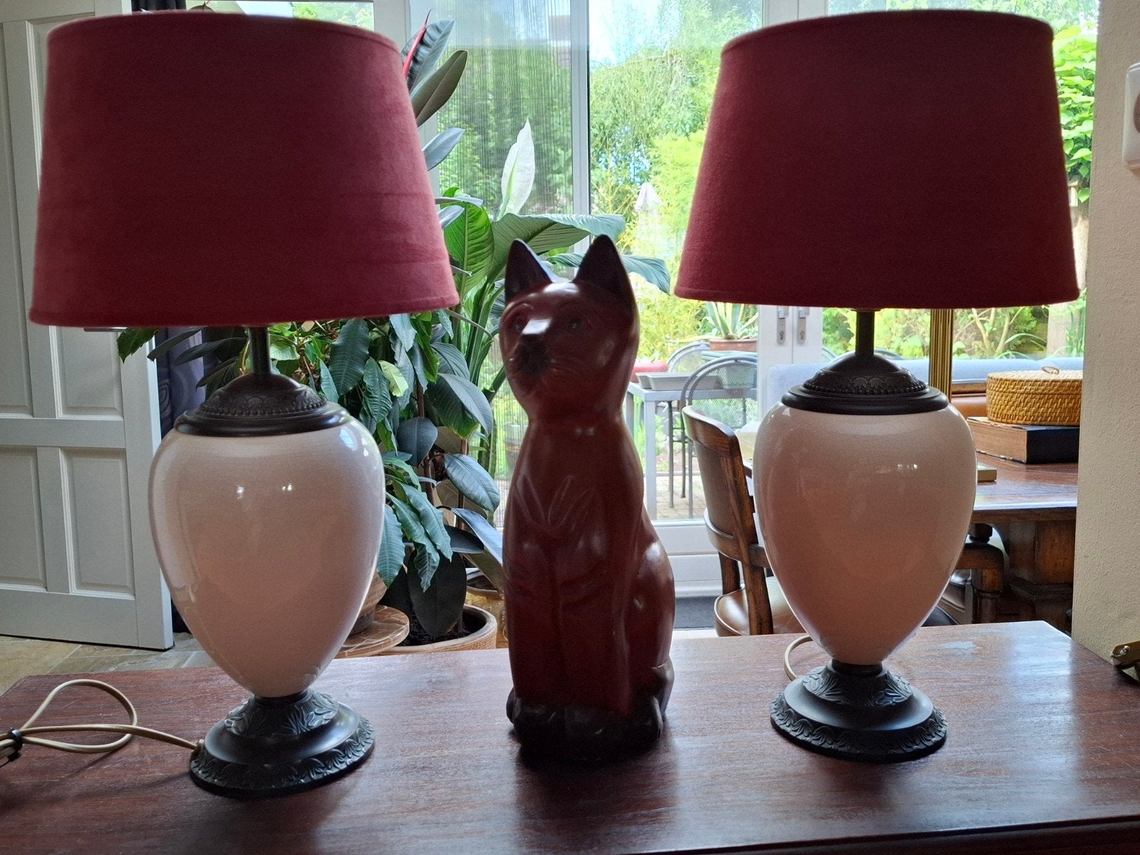 2 x Laura Ashley tafellamp, Huis en Inrichting, Overige merken, Metaal, Wit, Met kap