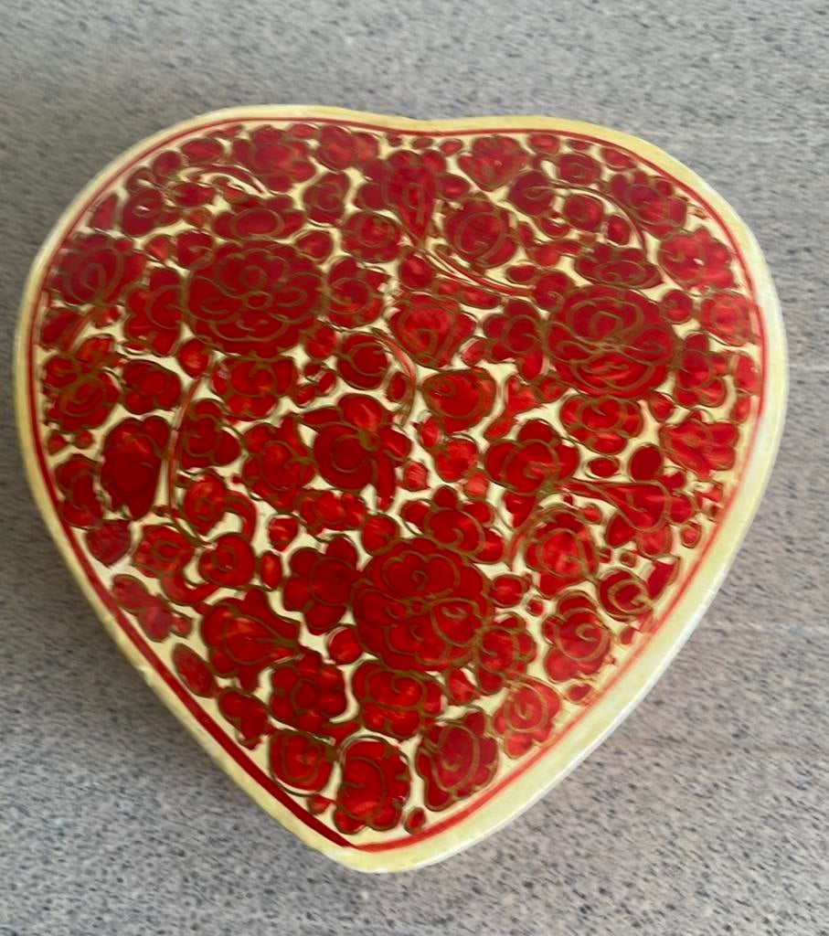 Supermooi hart sieradendoos India papier-maché moederdag, Antiek en Kunst, Ophalen of Verzenden
