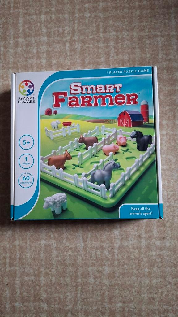 Smart Farmer Puzzelspel - Logisch Denkspel voor Kinderen, Een of twee spelers, Ophalen of Verzenden, Zo goed als nieuw, Smart Games