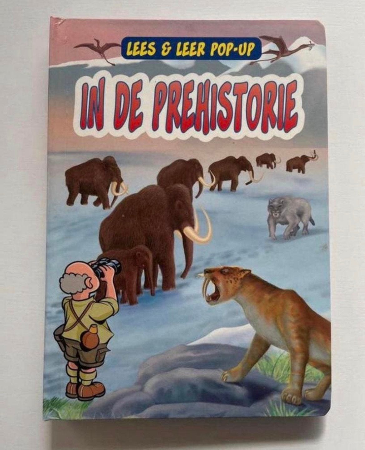Geweldig pop up boek In de prehistorie in nieuwstaat!, Uitklapboek, Jongen of Meisje, Ophalen of Verzenden, Zo goed als nieuw