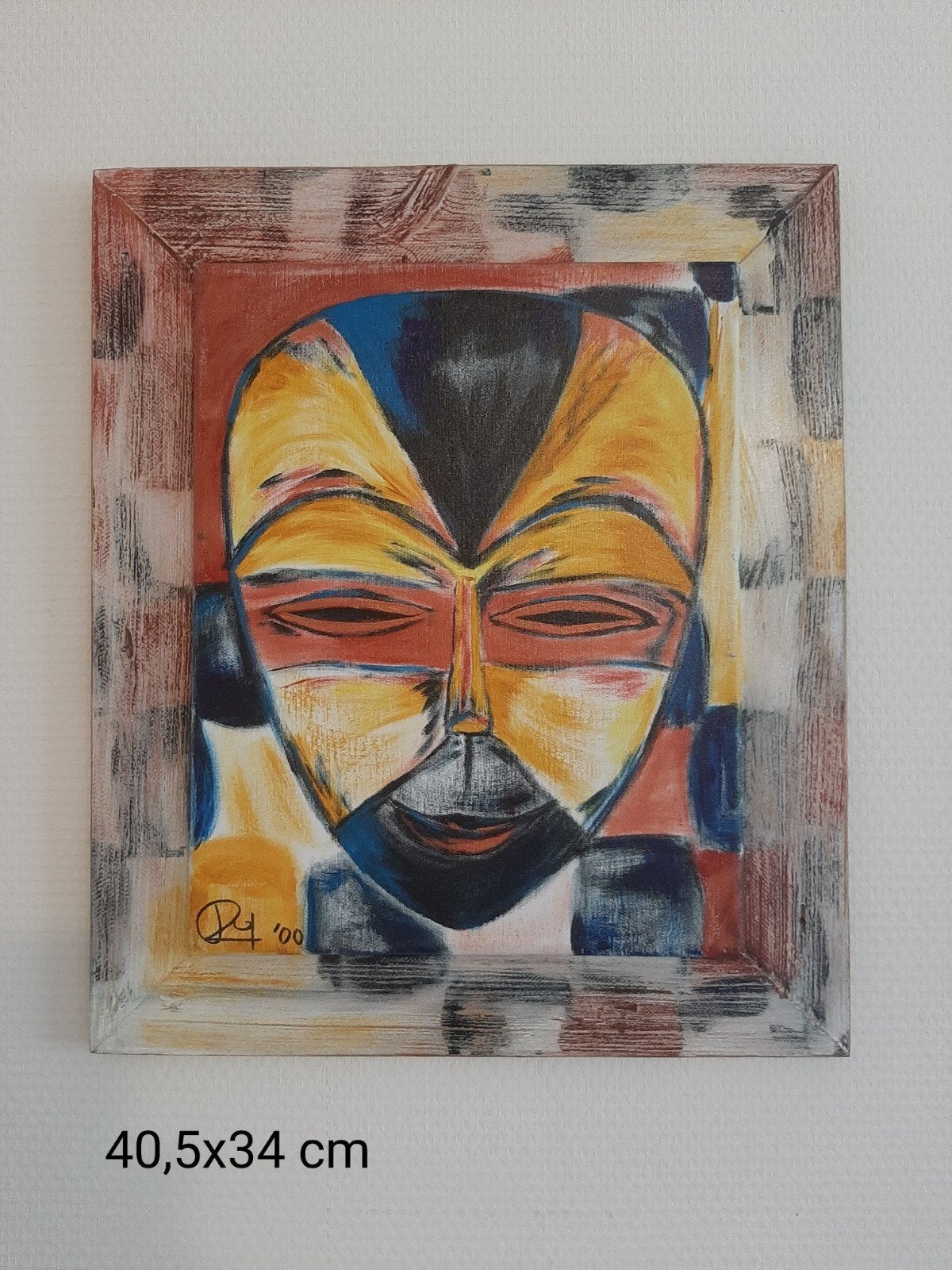 schilderij masker, Ophalen of Verzenden