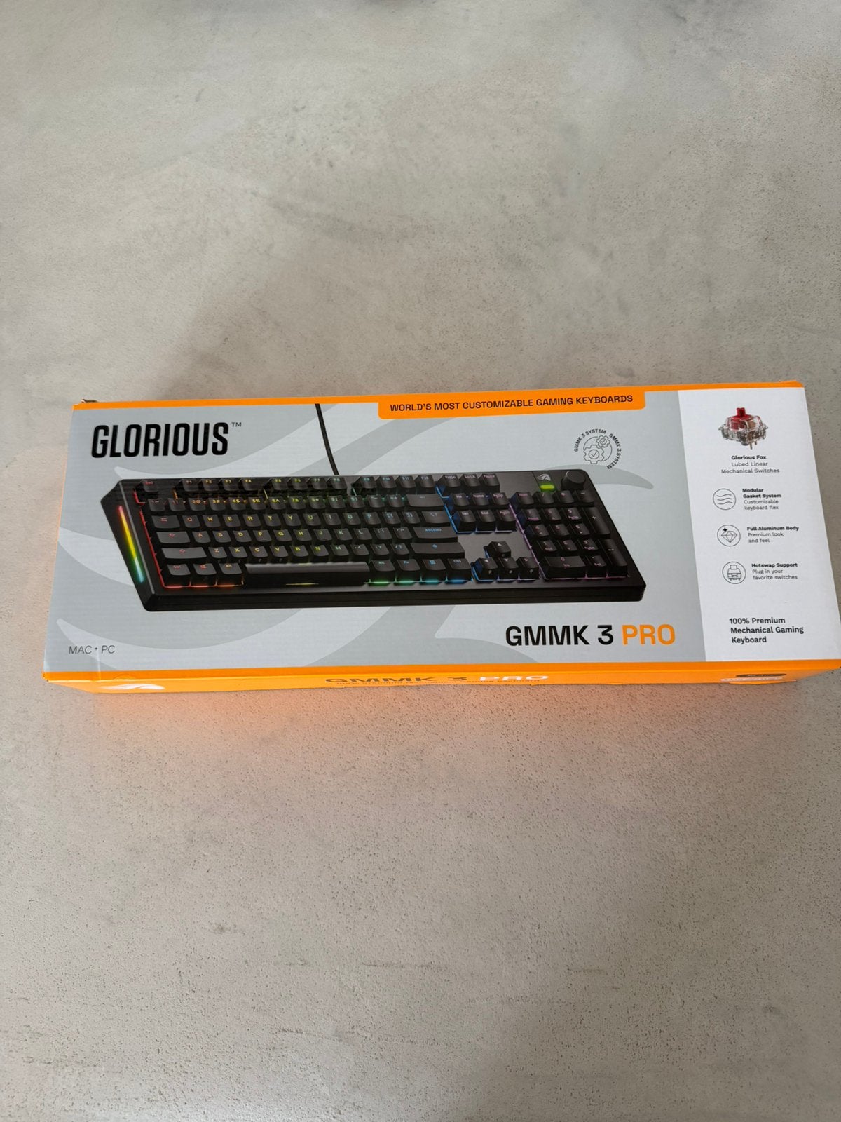 Glorious GMMK 3 Pro 100% gaming toetsenbord/nieuw in doos!, Gaming toetsenbord, Nieuw, Ophalen of Verzenden, Qwerty