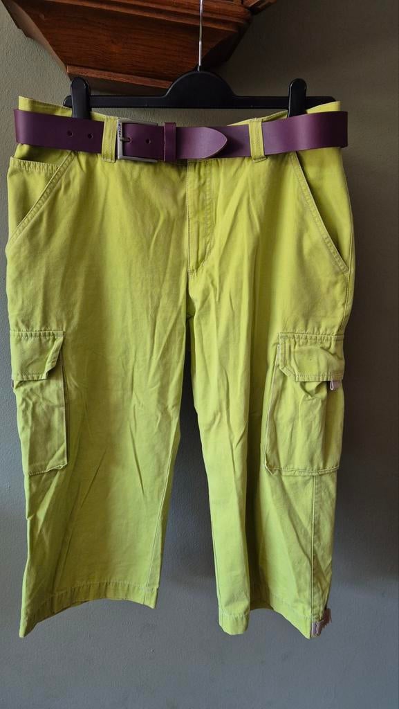 Paul Stuart lime groen korte broek mt 52/ L zgan leren riem, Maat 52/54 (L), Ophalen of Verzenden, Zo goed als nieuw, Groen