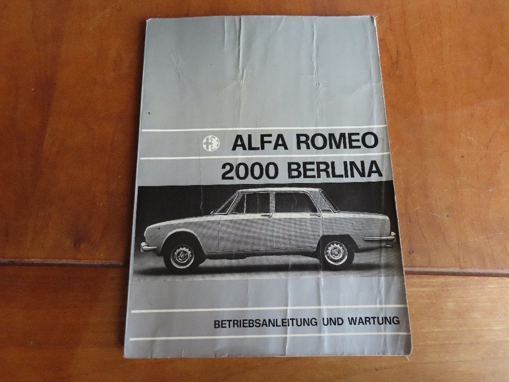 Instructieboek Alfa Romeo 2000 Berlina 1972, Duitse tekst, Ophalen of Verzenden