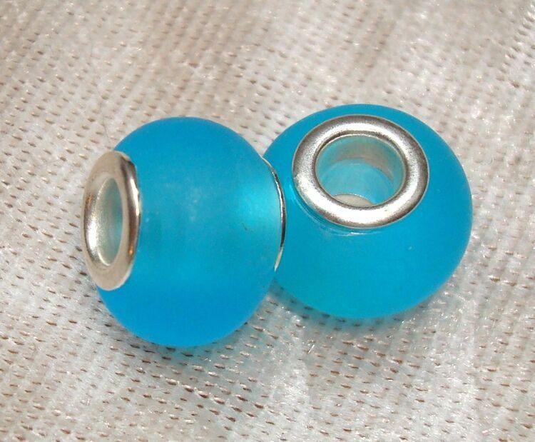 Frosted groot gat bedel Turquoise, Sieraden, Tassen en Uiterlijk, Bedels, Overige merken, Glas of Kristal, SINO-SEAR GmbH, Feuerbachstrasse11, Potsdam, Germany