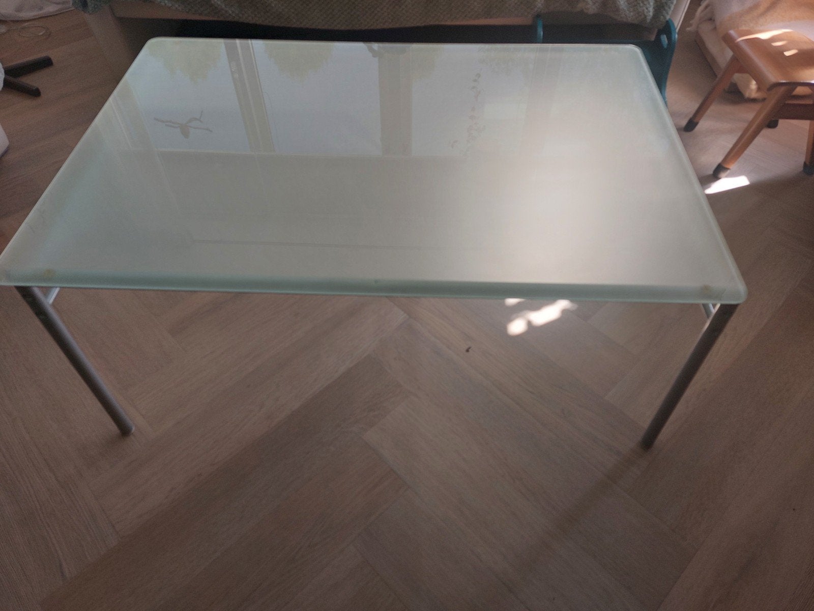 Salontafel glazen plaat, Huis en Inrichting, Tafels | Salontafels, Ophalen, Rechthoekig, 100 tot 150 cm, 50 tot 100 cm