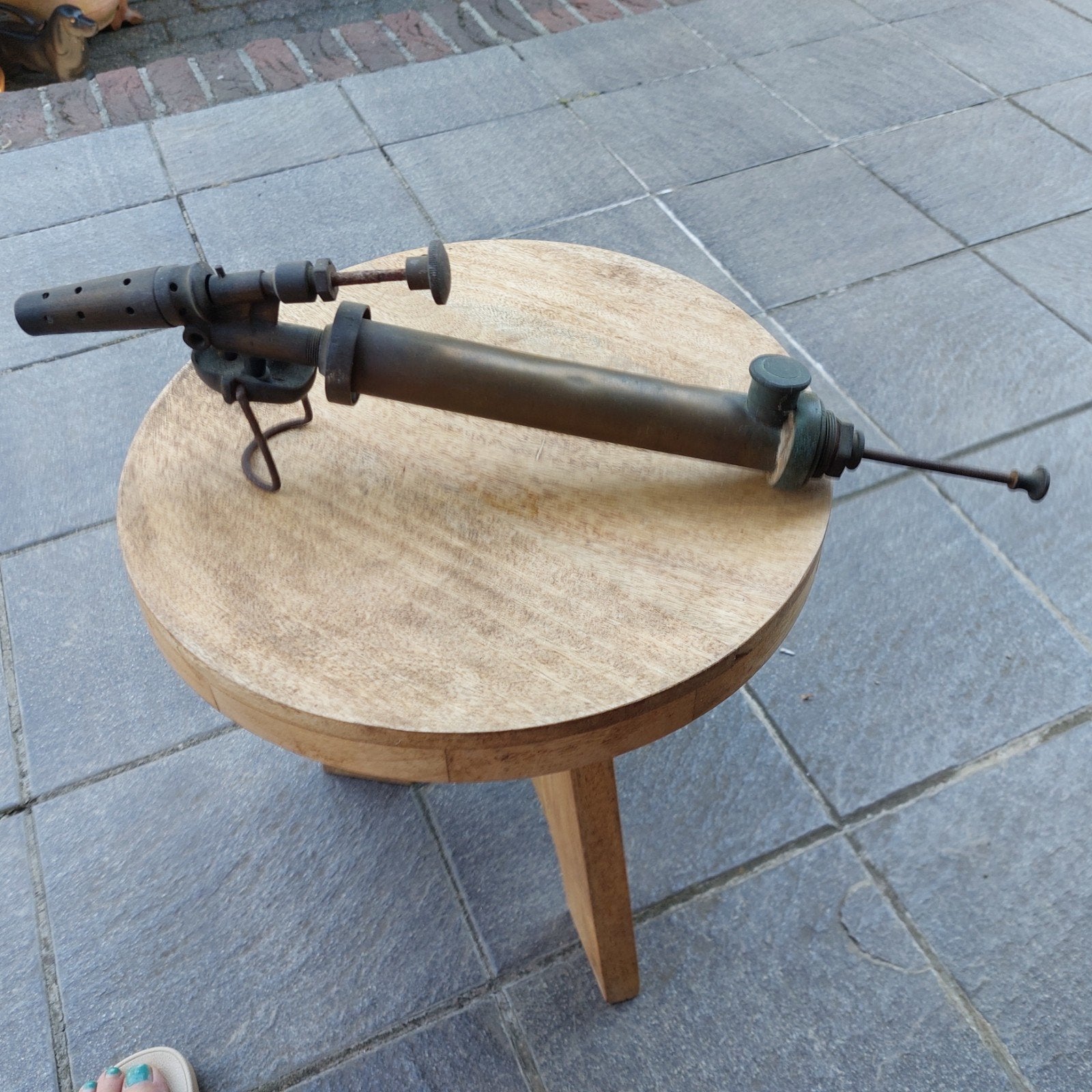 Antieke Handbediende Blaaslamp - Benzine/Petroleumbrander, Antiek en Kunst, Ophalen of Verzenden