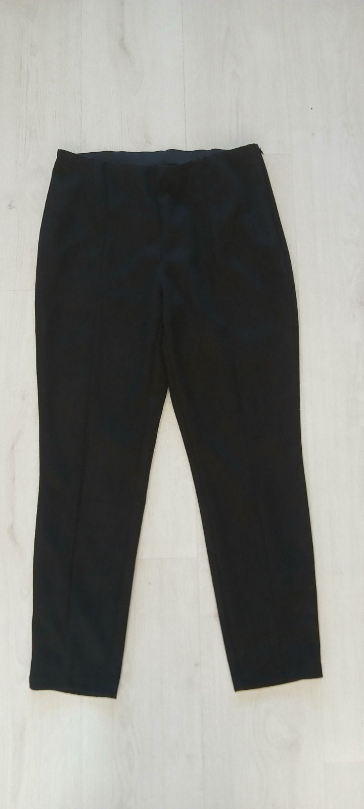maat XL Pieces zwarte broek velours met rits aan de zijkant, Zwart, Maat 46/48 (XL) of groter, Ophalen of Verzenden, Zo goed als nieuw