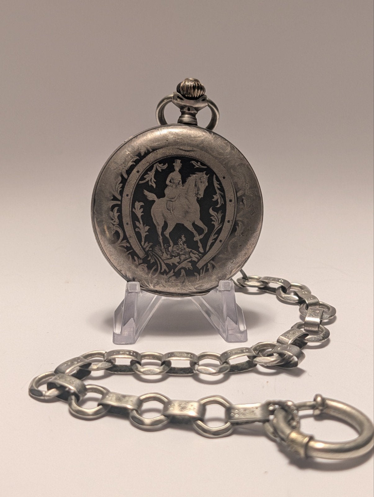 Antiek Brauswetter János Szegeden Zakhorloge + Ketting, Overige merken, Zakhorloge, Staal, 1930 tot 1960