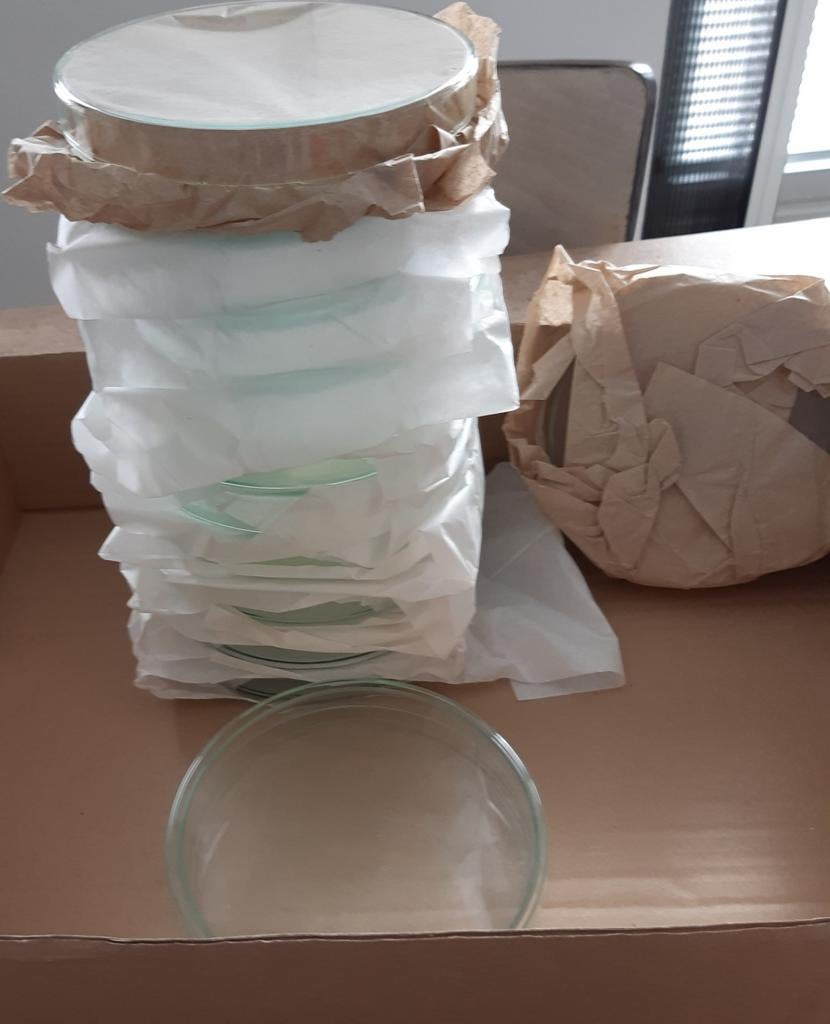 25 Glazen petrischaaltjes,  15 cm, nieuw, Ophalen of Verzenden, Nieuw
