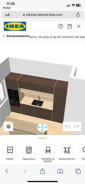 UNIEK / Design Keuken IKEA 3m10 met losse muur eiland 1m40, Ophalen, Overige typen, Nieuw, Met kookeiland