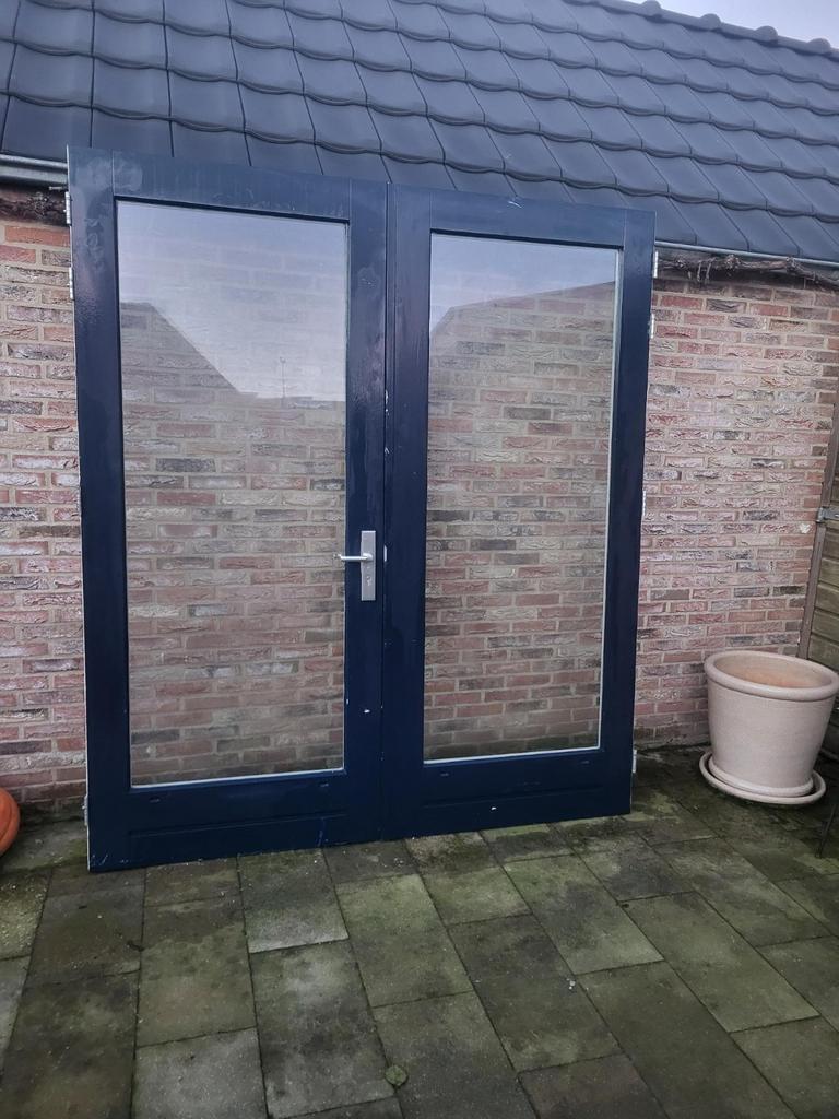 Openslaande set dubbele deuren | Tuindeuren | Terrasdeuren, Doe-het-zelf en Verbouw, Deuren en Horren, Zo goed als nieuw, Buitendeur