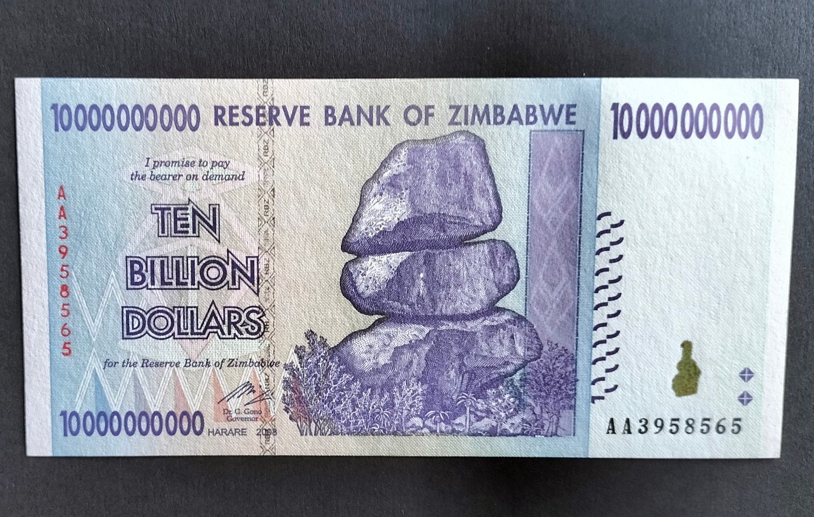 Zimbabwe - 10 Biljoen Dollar 2008 - Pick#85 UNC., Verzenden, Zimbabwe, Los biljet