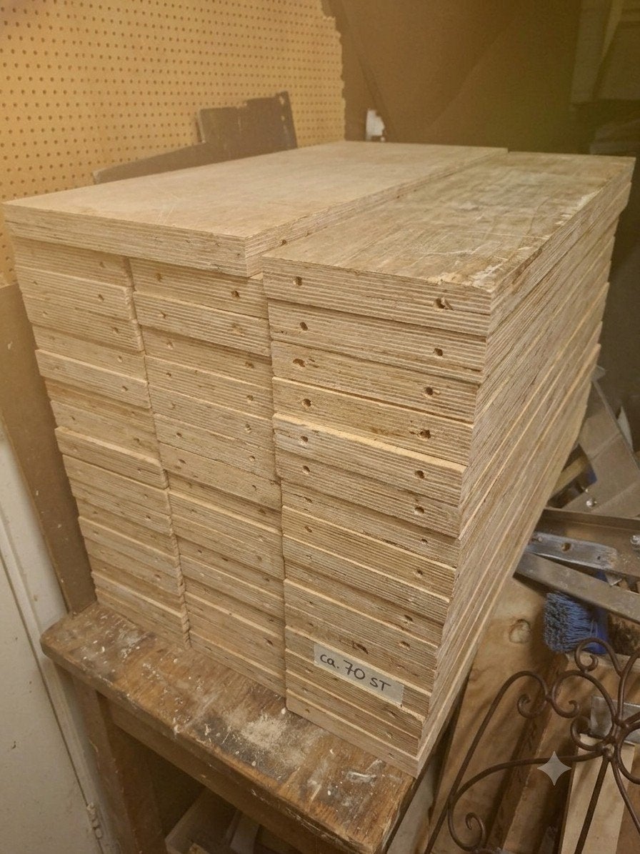 70x Dikke platen multiplex (55 x 24,5 x 4 cm) - Ideaal als t, Ophalen, Multiplex, 20 tot 50 mm, Zo goed als nieuw